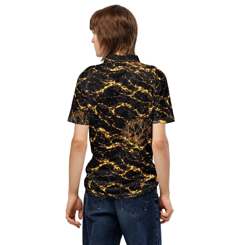 Emberwood Cosmos on Men's Slim Fit Polo Shirt — Back