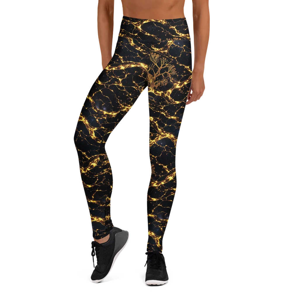 Emberwood Cosmos on Yoga Leggings — Front