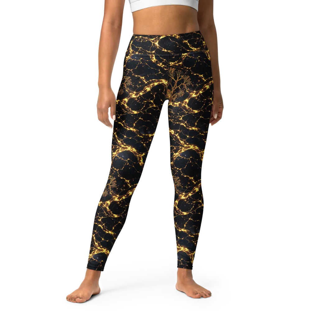 Emberwood Cosmos on Yoga Leggings — Front