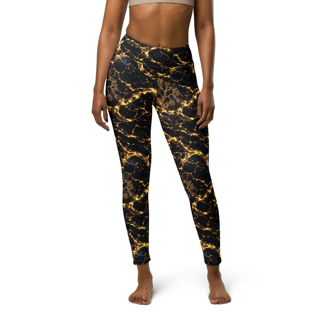 Emberwood Cosmos on Yoga Leggings — Front