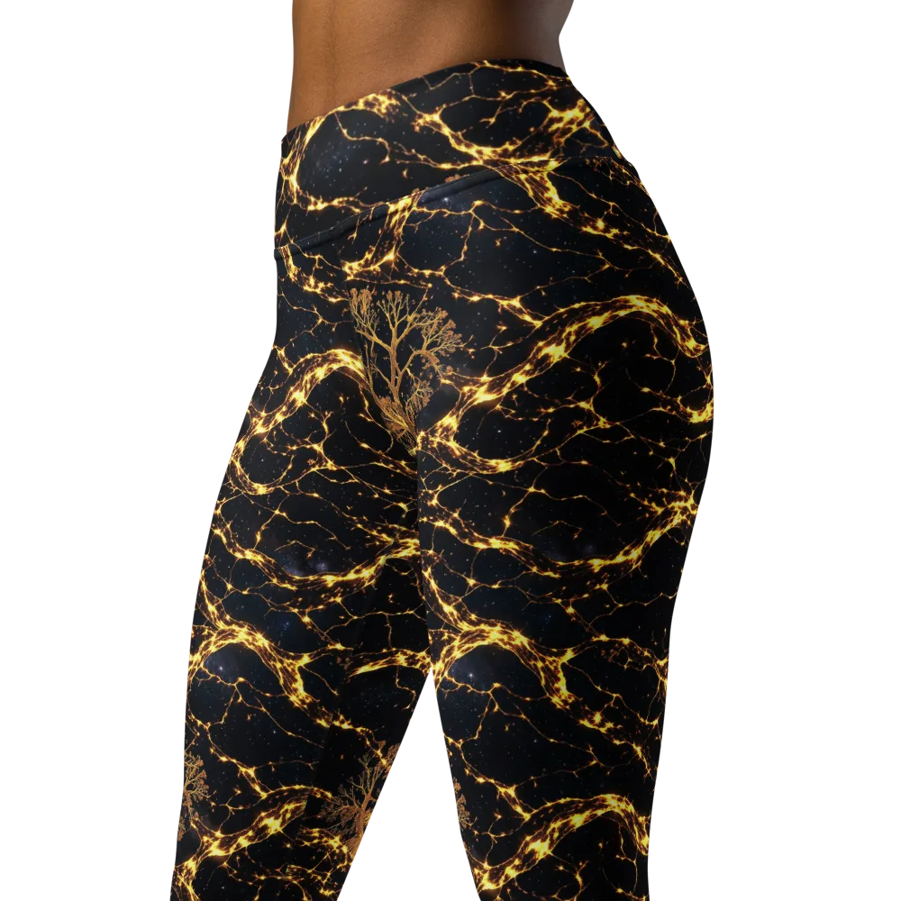 Emberwood Cosmos on Yoga Leggings — Left Front