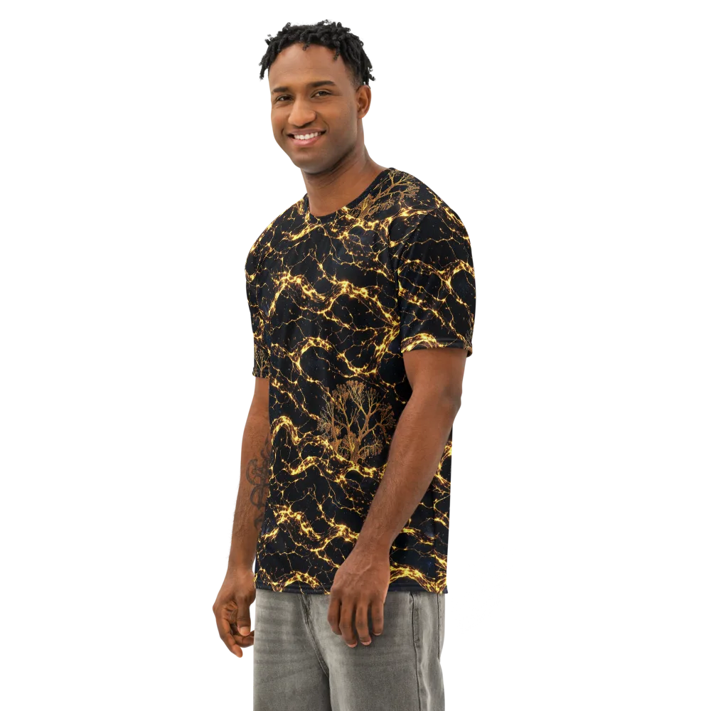Emberwood Cosmos on Men's Cotton Crew Neck T-Shirt — Left Front