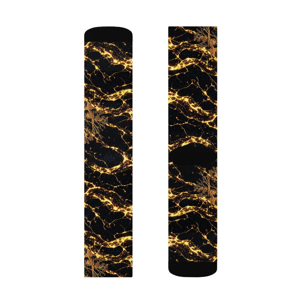 Emberwood Cosmos on Socks — Left Sock