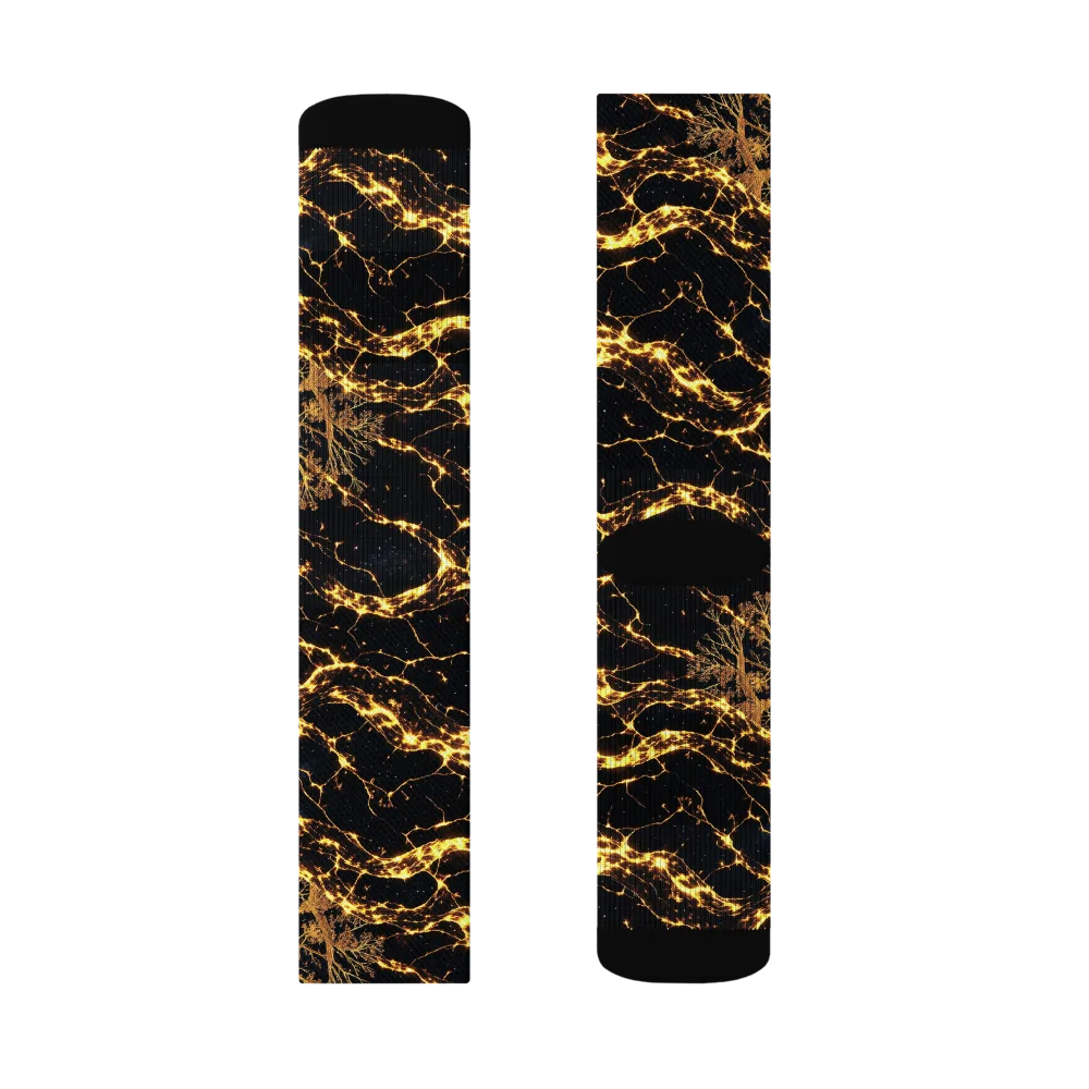 Emberwood Cosmos on Socks — Right Sock