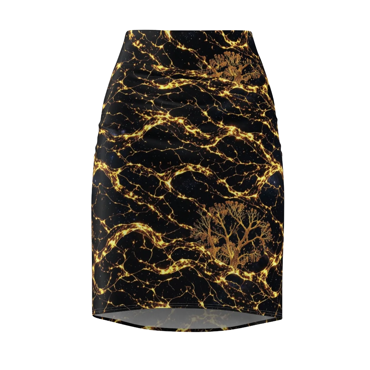 Emberwood Cosmos on Pencil Skirt — Front