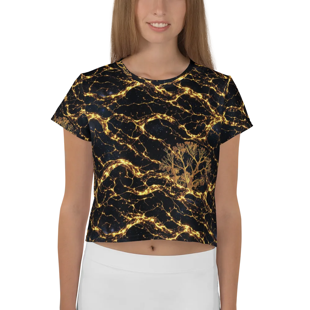 Emberwood Cosmos on Crop Tee — Front