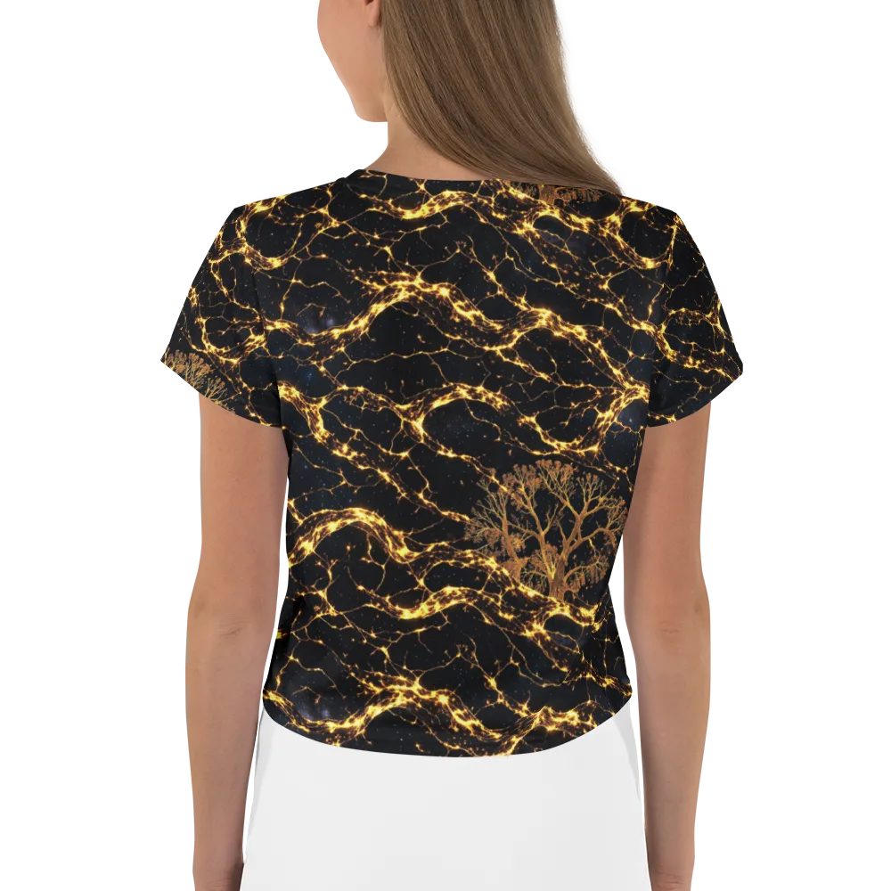 Emberwood Cosmos on Crop Tee — Back