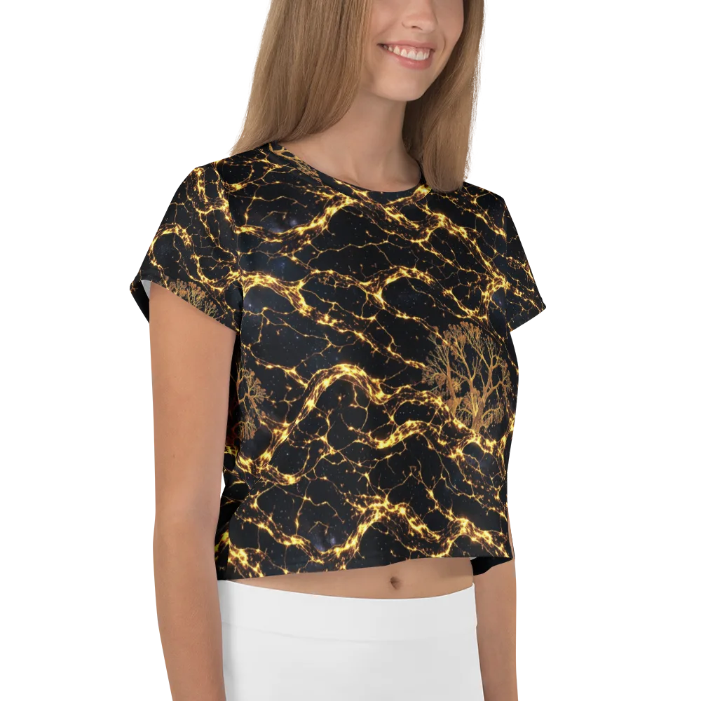 Emberwood Cosmos on Crop Tee — Right