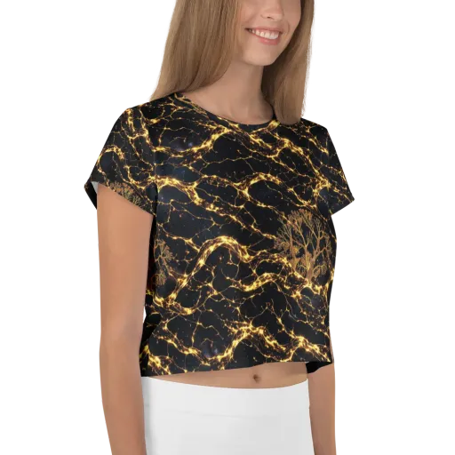 Emberwood Cosmos on a Crop Tee