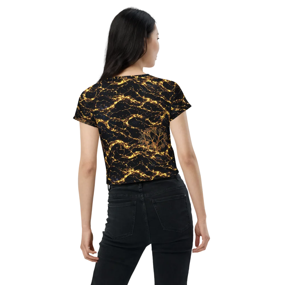 Emberwood Cosmos on Crop Tee — Back
