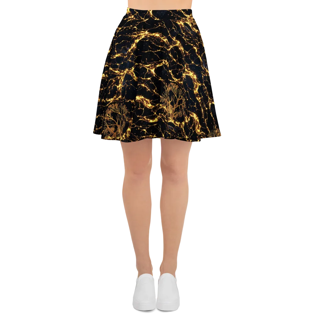 Emberwood Cosmos on Skater Skirt — Front