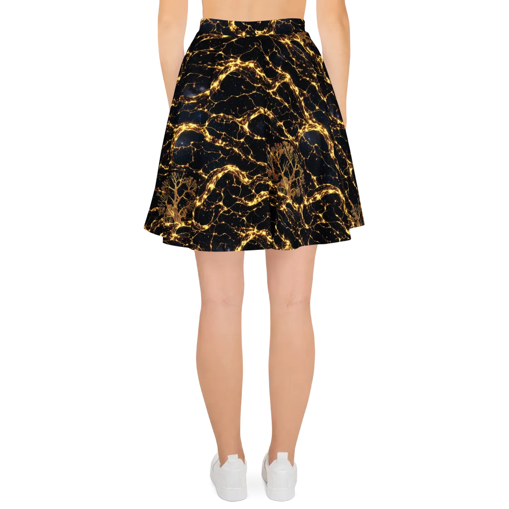 Emberwood Cosmos on Skater Skirt — Back