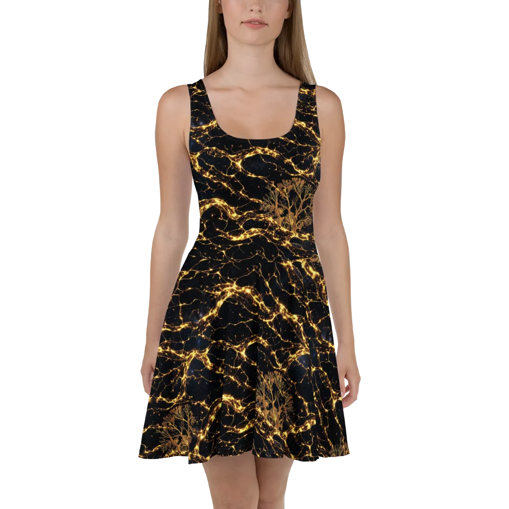 Emberwood Cosmos on Skater Dress — Front