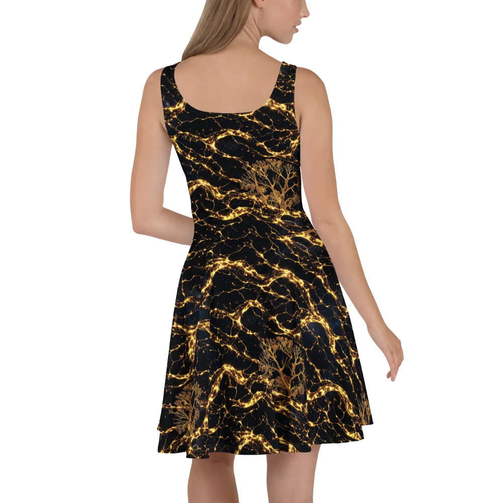 Emberwood Cosmos on Skater Dress — Back