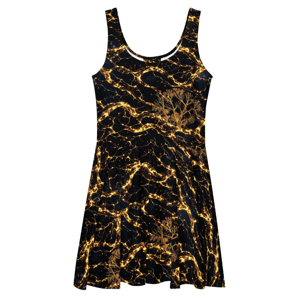 Emberwood Cosmos on Skater Dress — Front