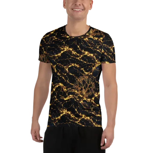 Emberwood Cosmos on a Men's Athletic T-Shirt