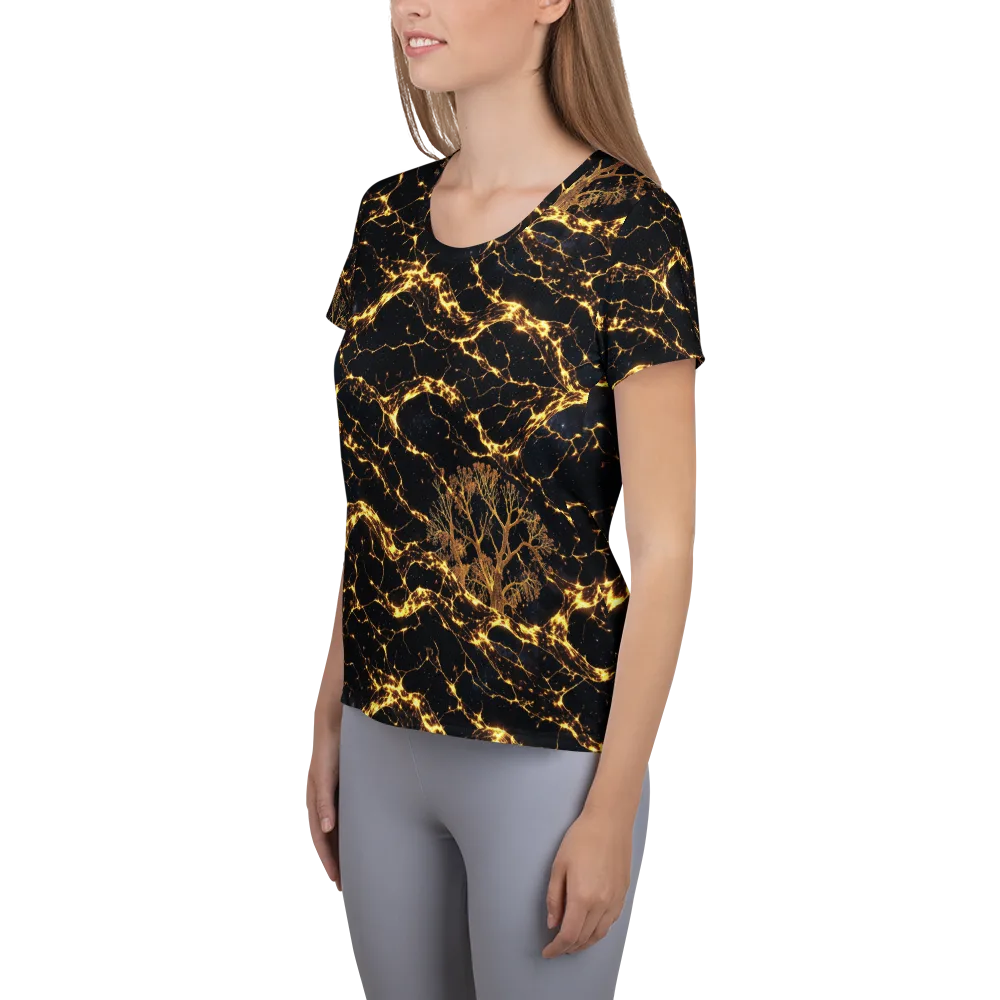 Emberwood Cosmos on Women's Athletic T-Shirt — Left