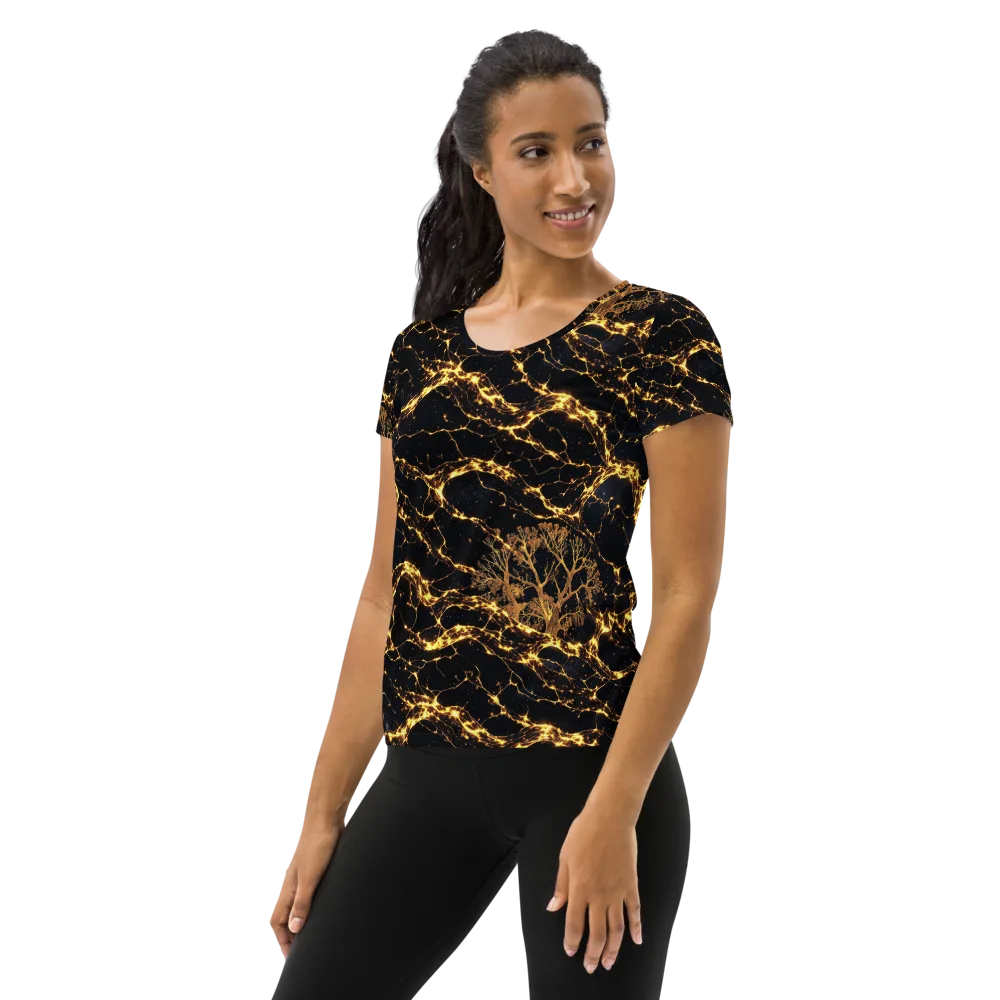 Emberwood Cosmos on Women's Athletic T-Shirt — Left