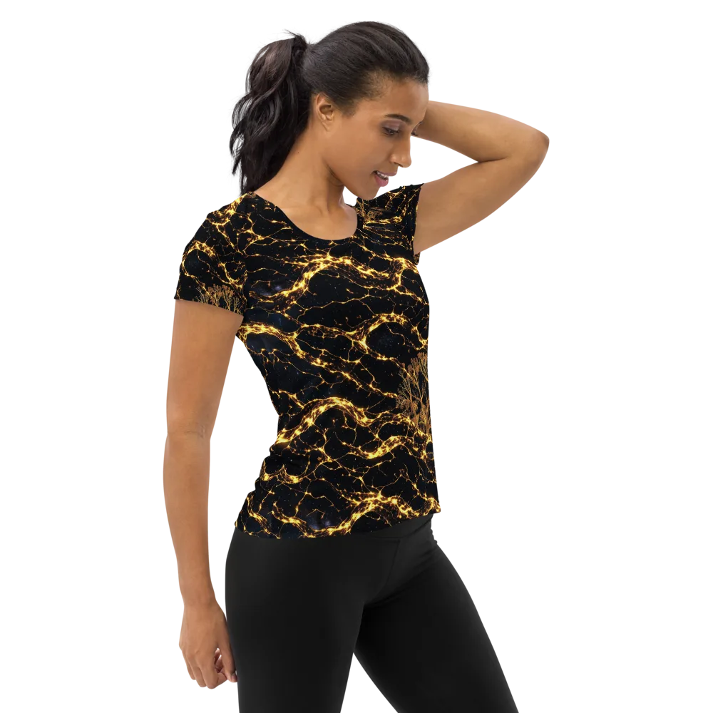 Emberwood Cosmos on Women's Athletic T-Shirt — Right