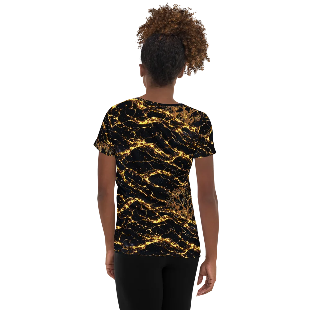 Emberwood Cosmos on Women's Athletic T-Shirt — Back