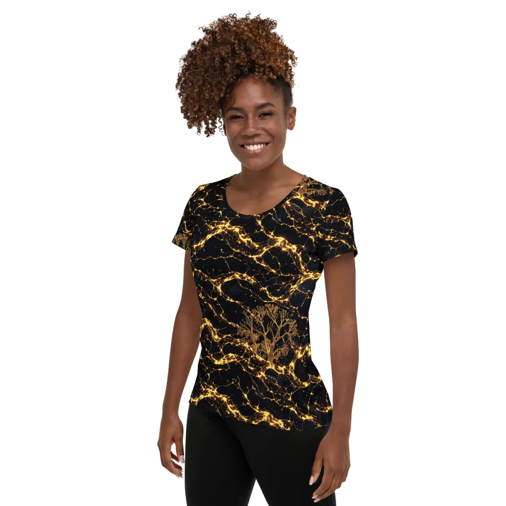Emberwood Cosmos on Women's Athletic T-Shirt — Left