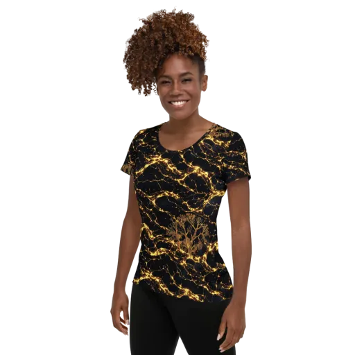 Emberwood Cosmos on a Women's Athletic T-Shirt