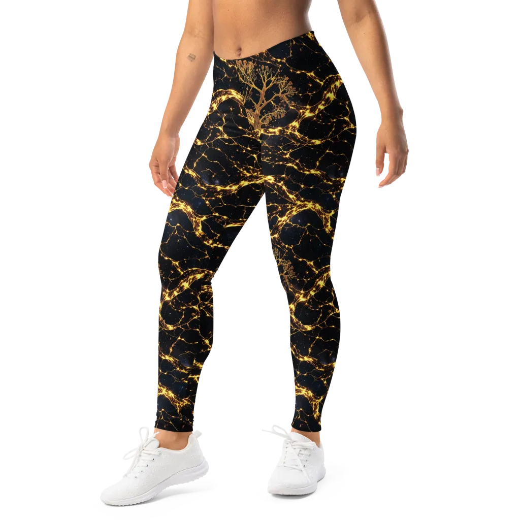 Emberwood Cosmos on Leggings — Left Front
