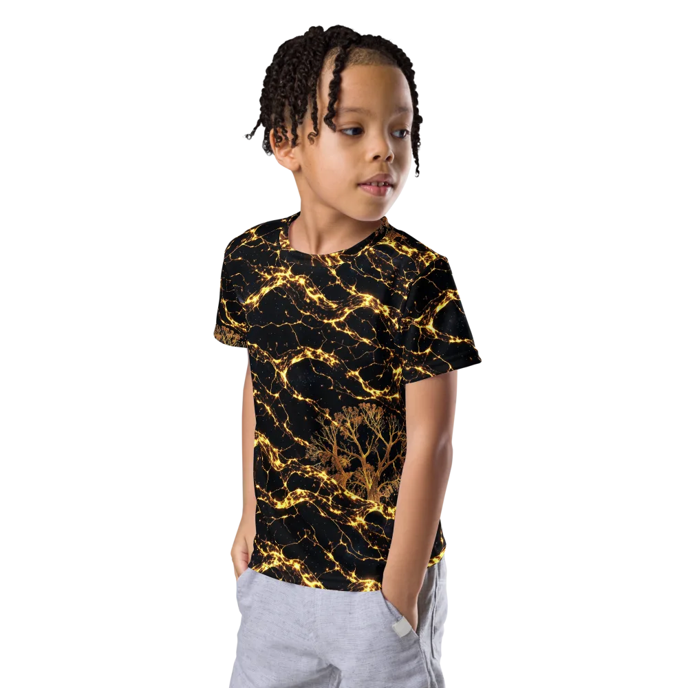 Emberwood Cosmos on Kids Crew Neck T-Shirt — Left Front