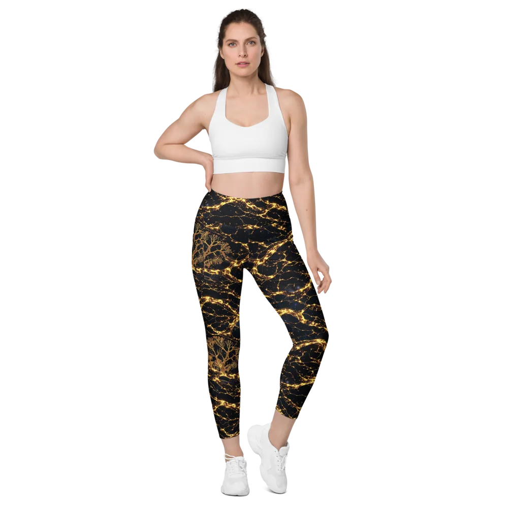 Emberwood Cosmos on Leggings with Pockets — Front