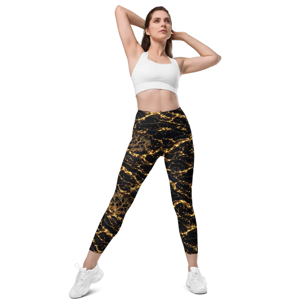 Emberwood Cosmos on Leggings with Pockets — Front