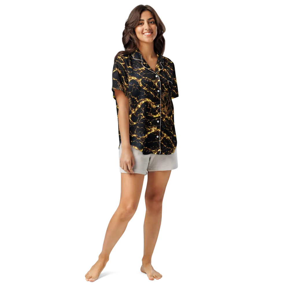 Emberwood Cosmos on Women's Short Sleeve Pajama Top — Front