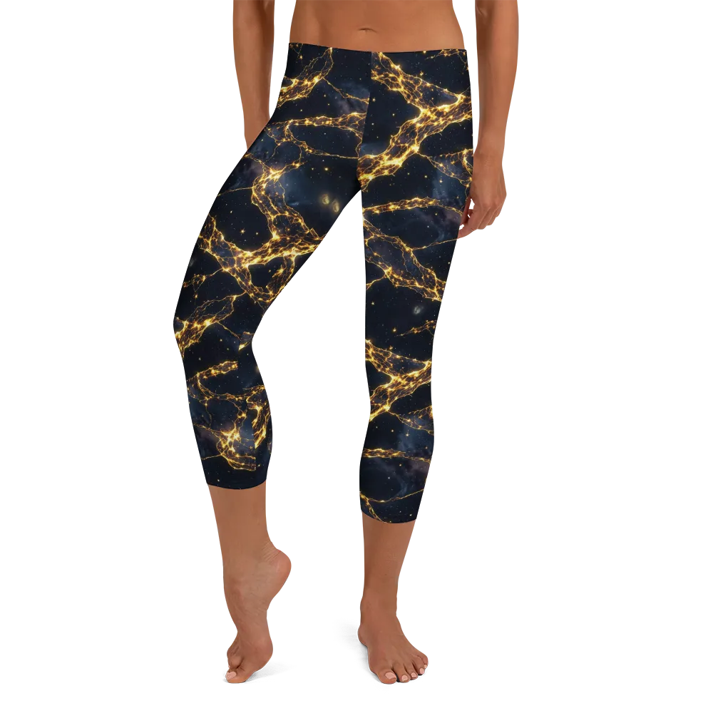 Solar Vein on Capri Leggings — Front
