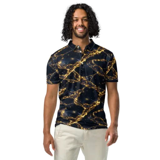 Solar Vein on a Men's Slim Fit Polo Shirt