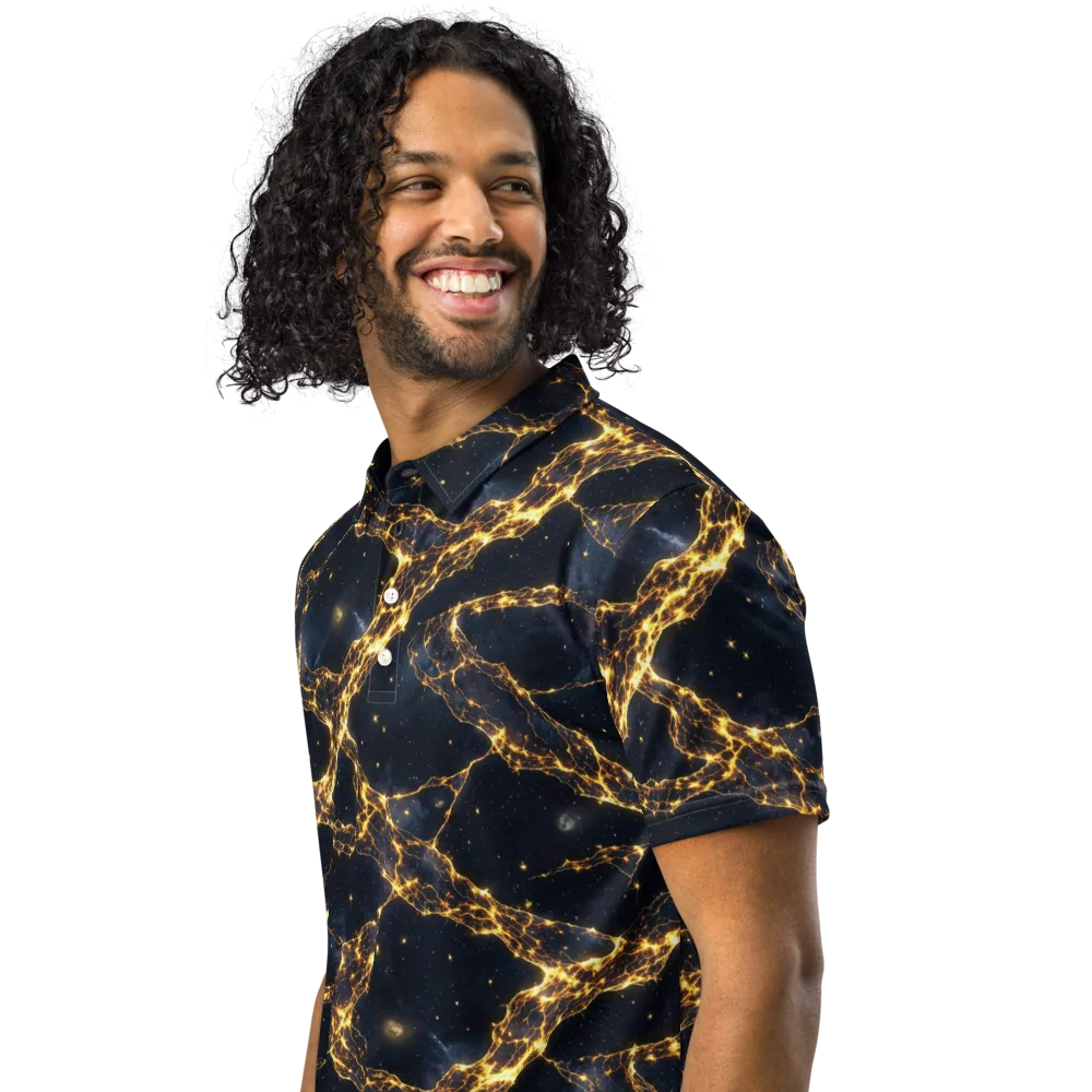Solar Vein on Men's Slim Fit Polo Shirt — Left Front