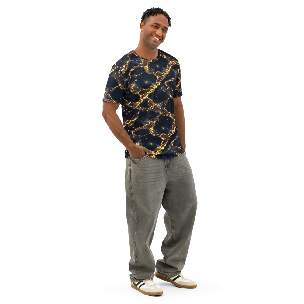 Solar Vein on Men's Cotton Crew Neck T-Shirt — Right Front