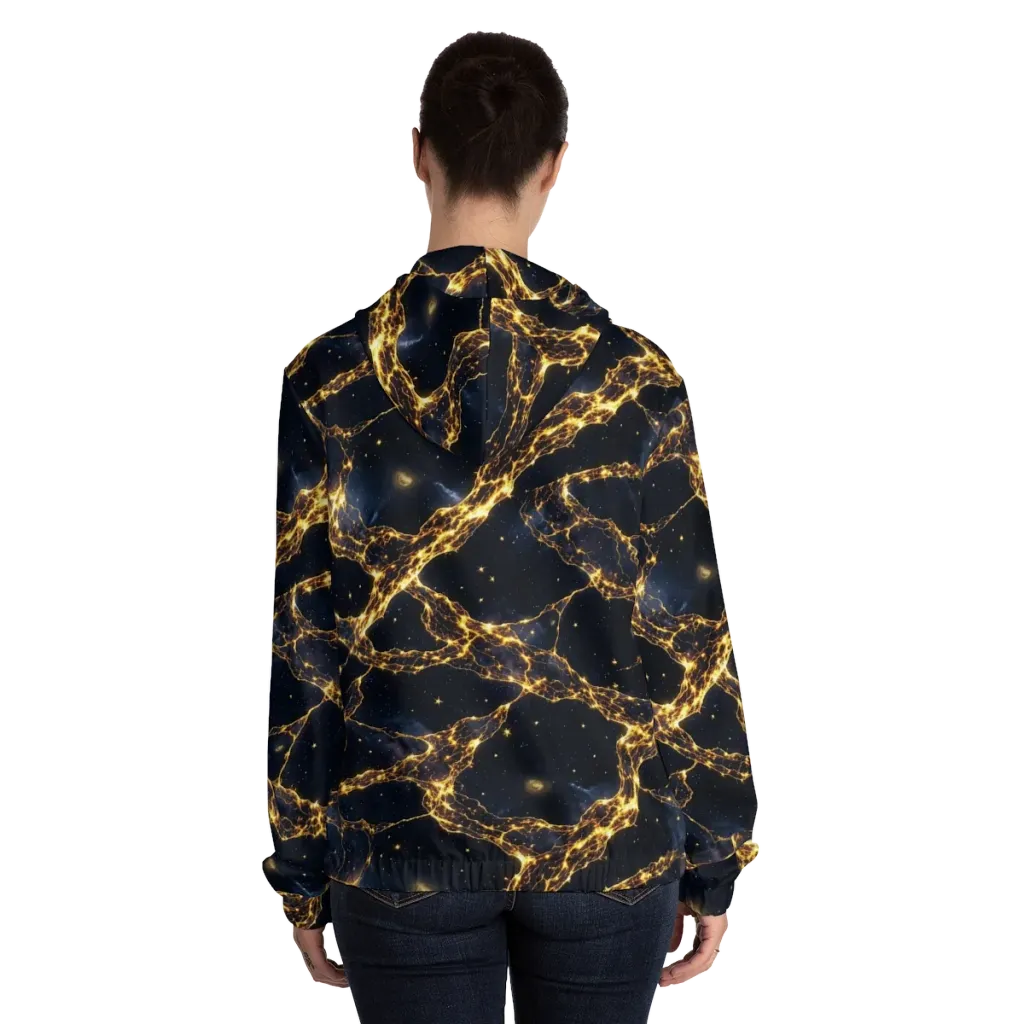 Solar Vein on Women's Full-Zip Hoodie — Back On Person
