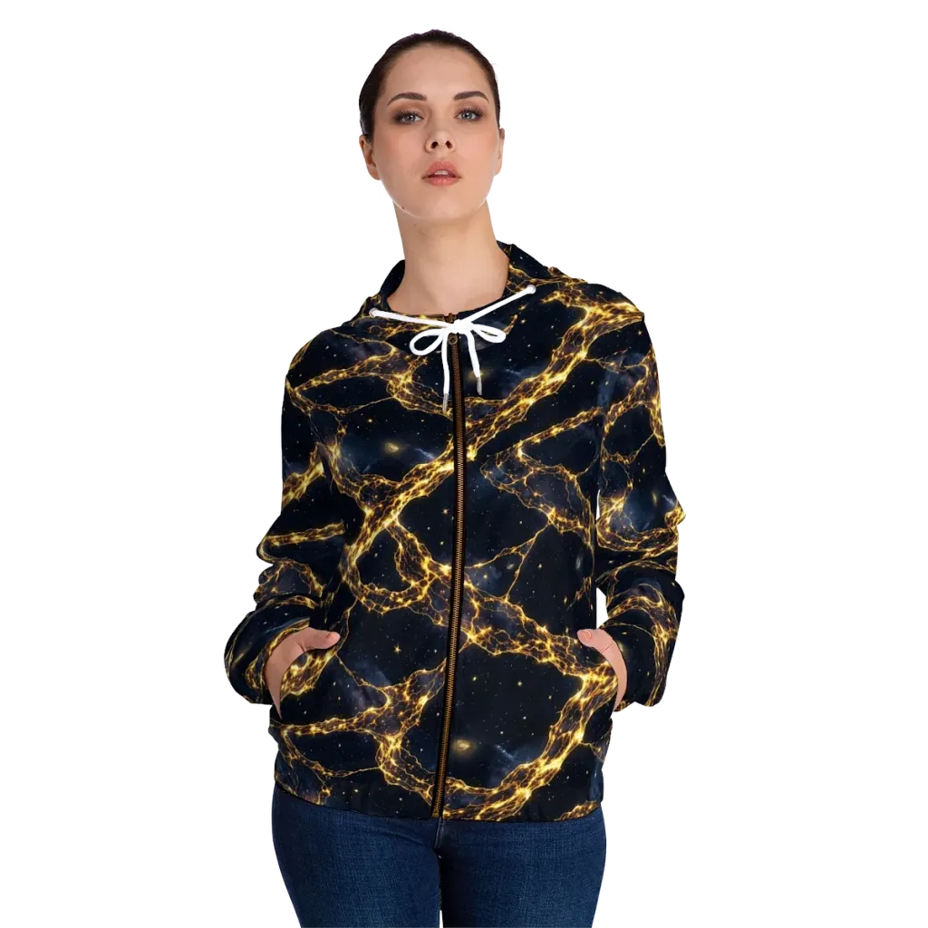 Solar Vein on Women's Full-Zip Hoodie — Front On Person