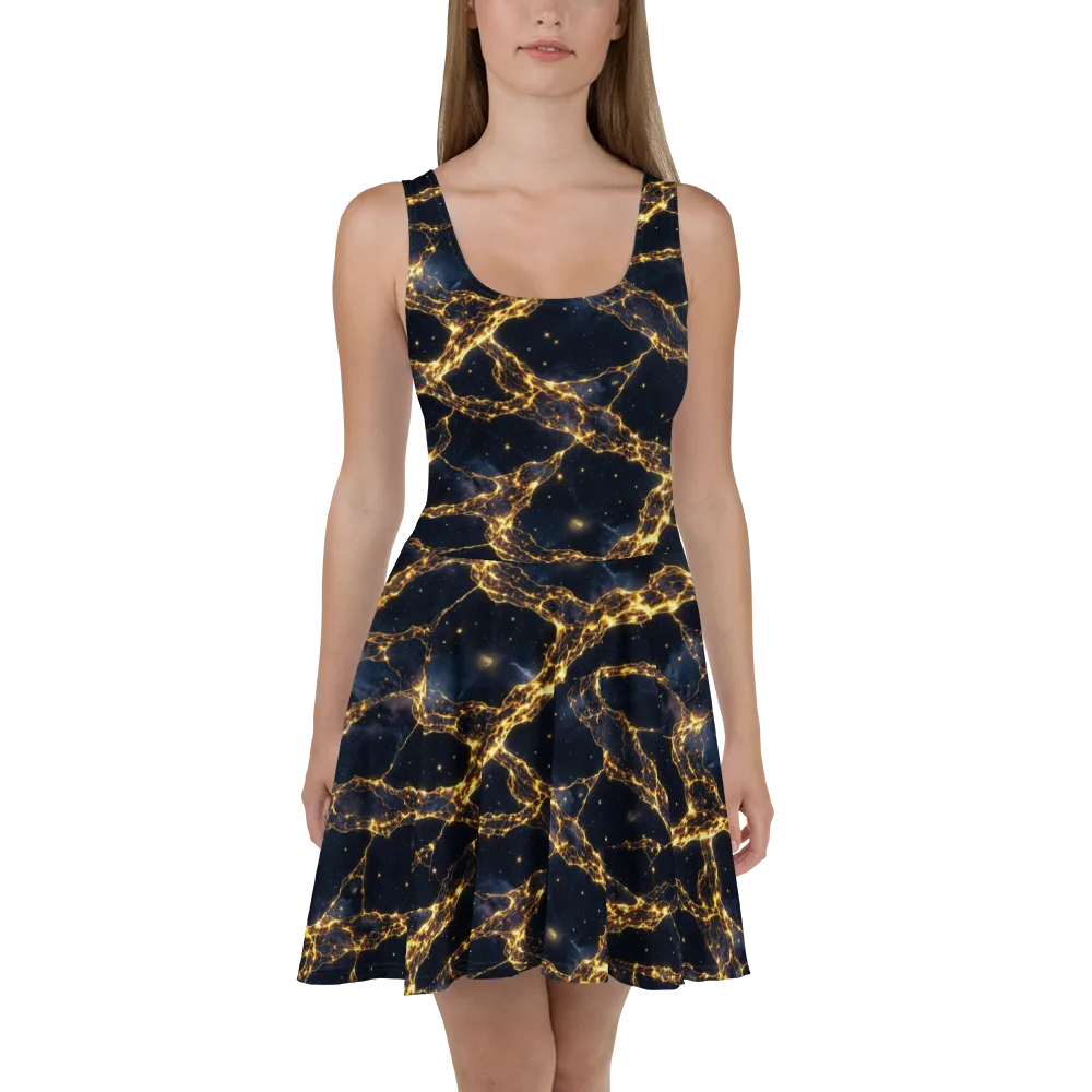 Solar Vein on Skater Dress — Front