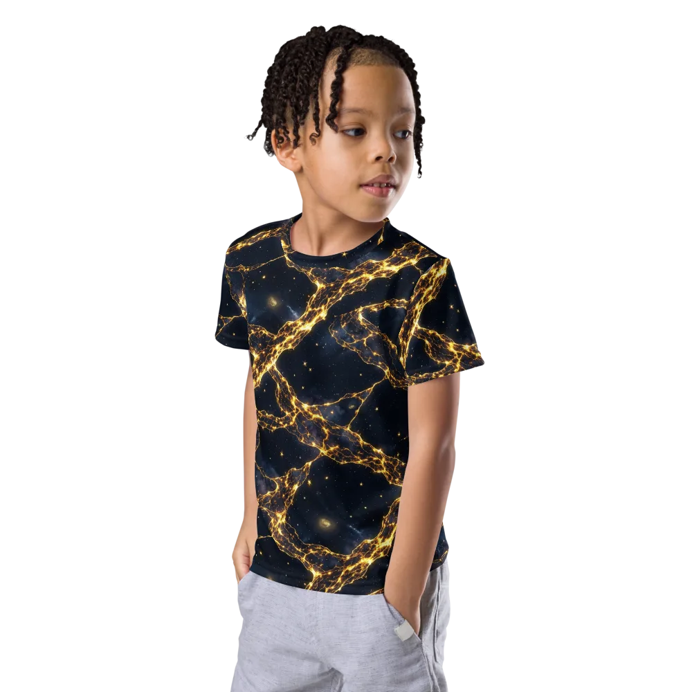 Solar Vein on Kids Crew Neck T-Shirt — Left Front