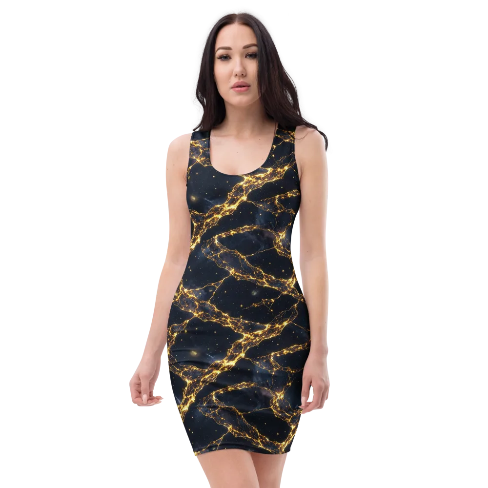 Solar Vein on Bodycon Dress — Front