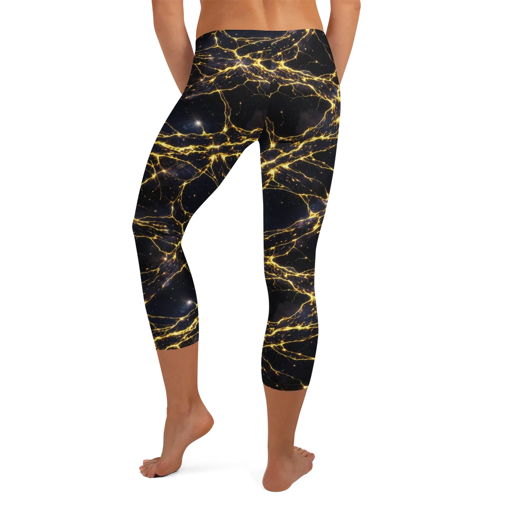 Solar Veins on Capri Leggings — Back