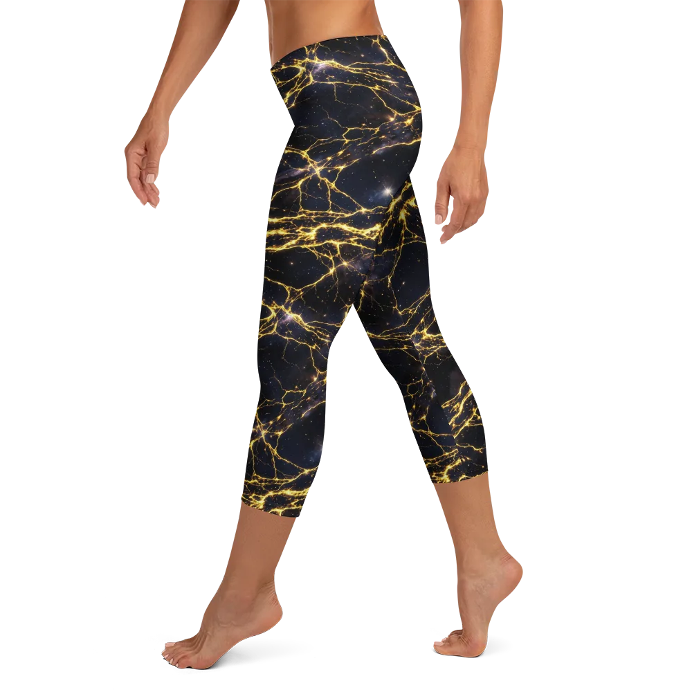 Solar Veins on Capri Leggings — Left