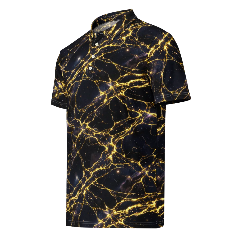 Solar Veins on Men's Slim Fit Polo Shirt — Left Front