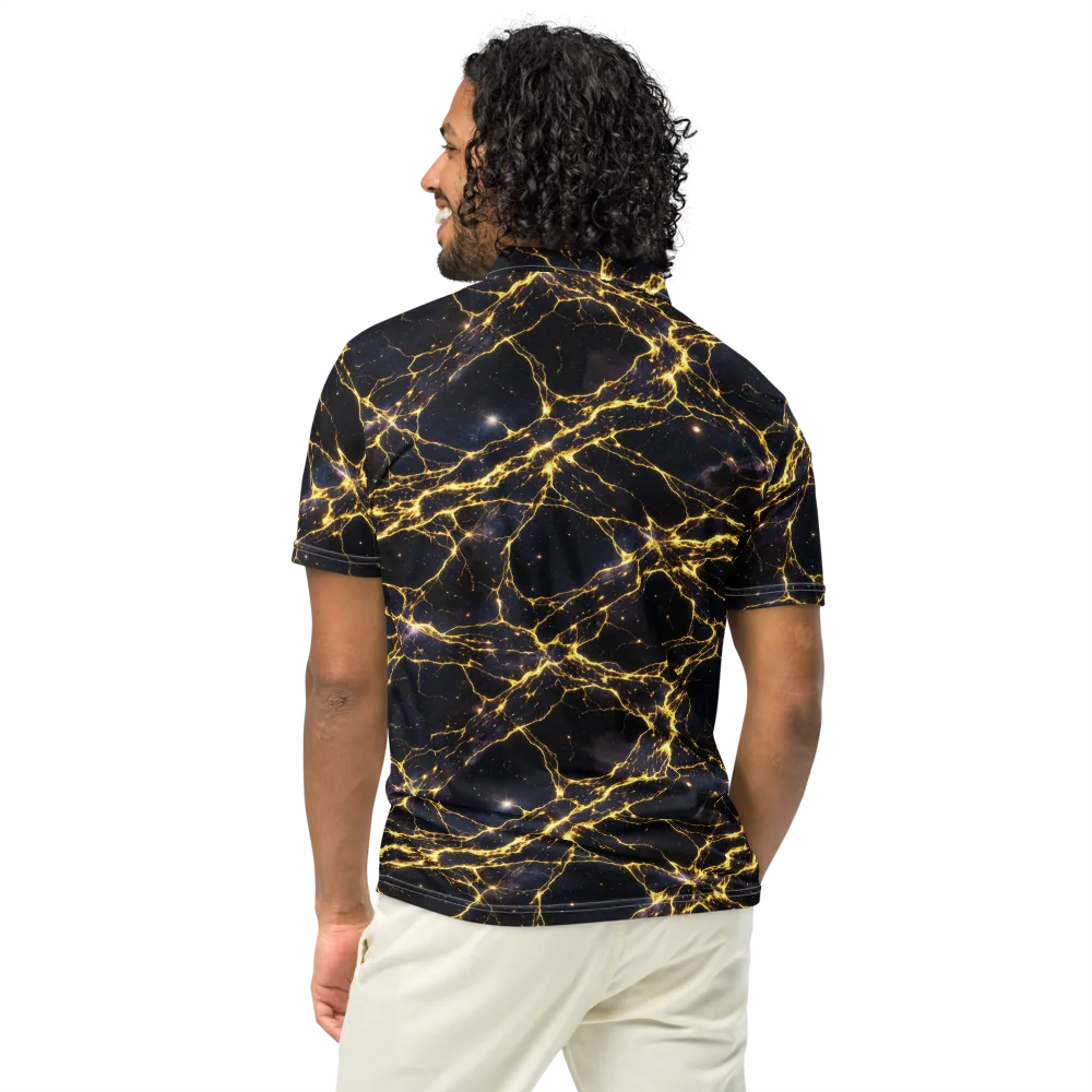 Solar Veins on Men's Slim Fit Polo Shirt — Back