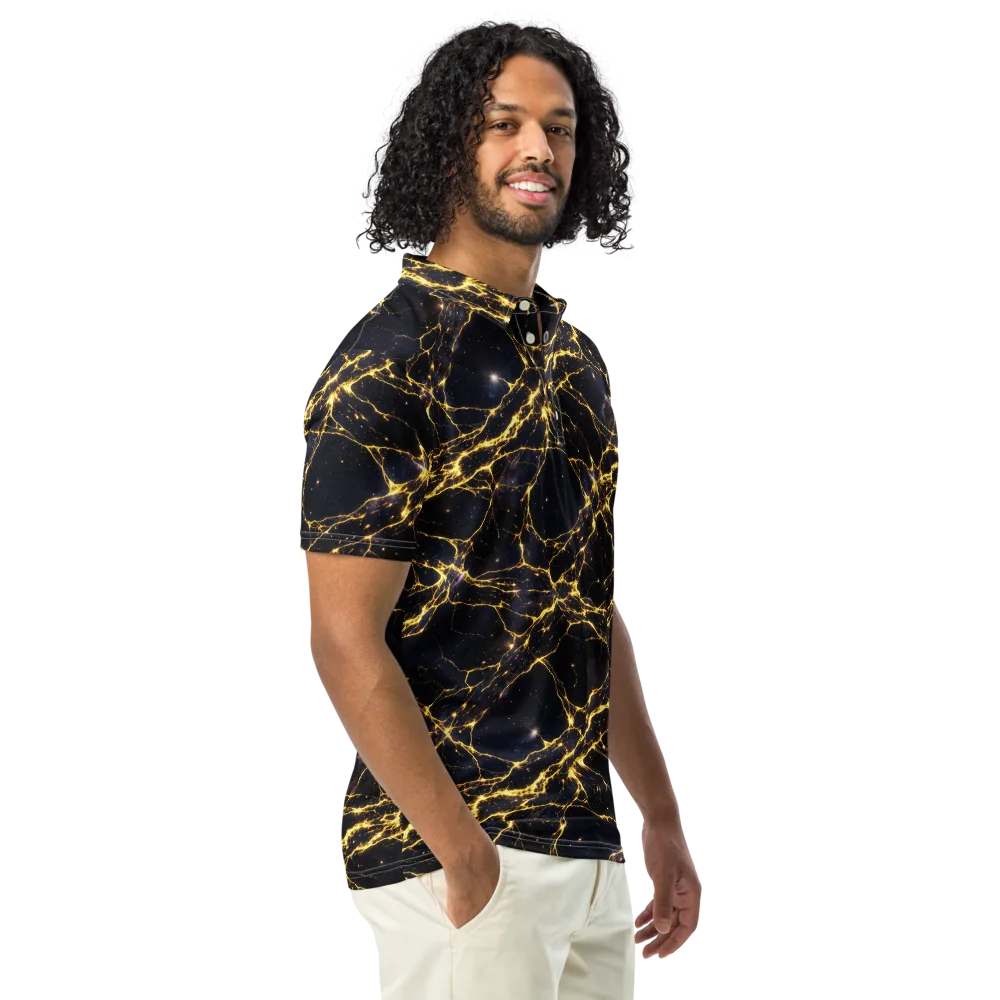 Solar Veins on Men's Slim Fit Polo Shirt — Right Front
