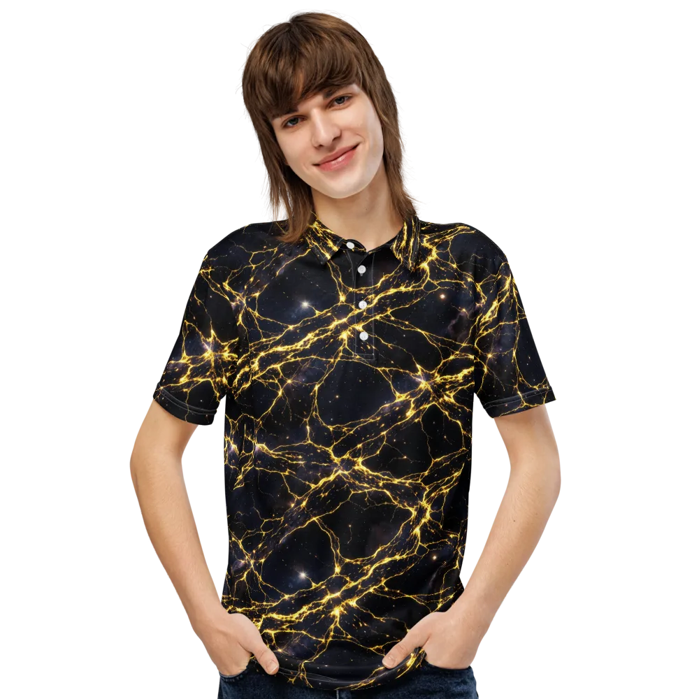 Solar Veins on Men's Slim Fit Polo Shirt — Front