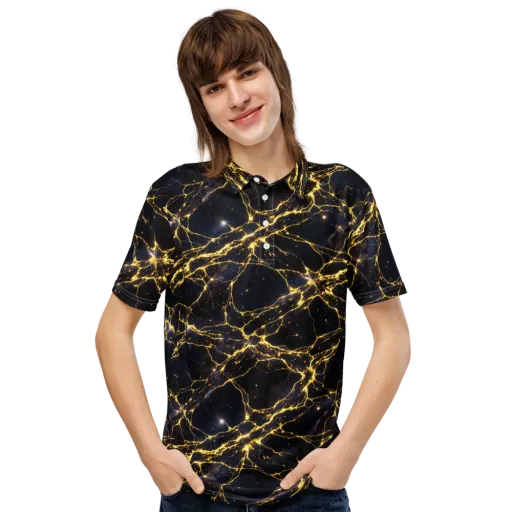 Solar Veins on a Men's Slim Fit Polo Shirt