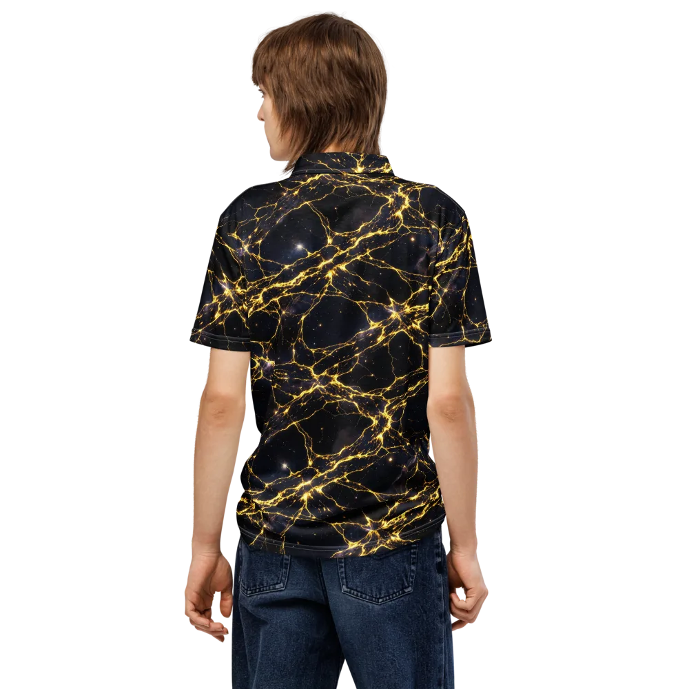 Solar Veins on Men's Slim Fit Polo Shirt — Back