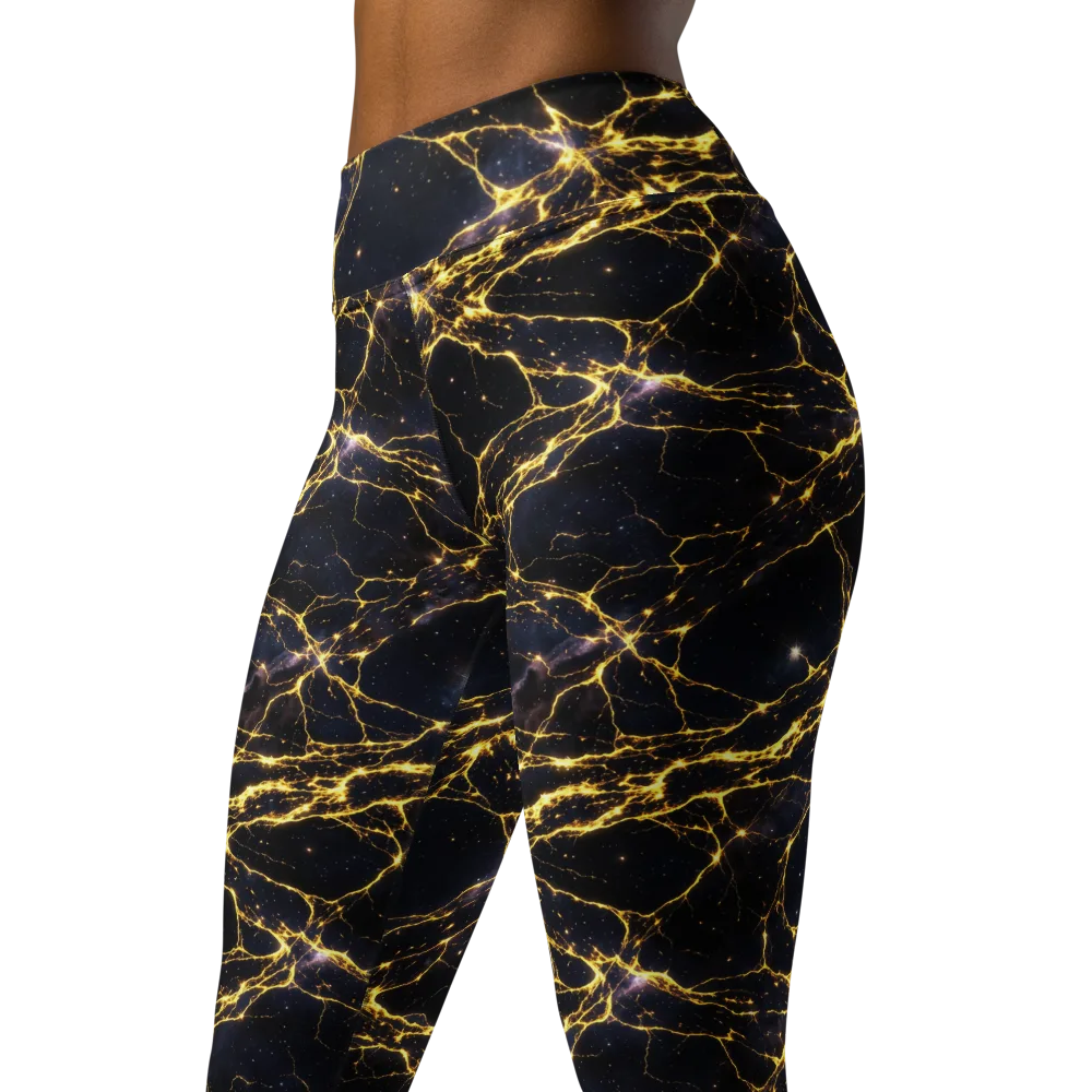 Solar Veins on Yoga Leggings — Left Front