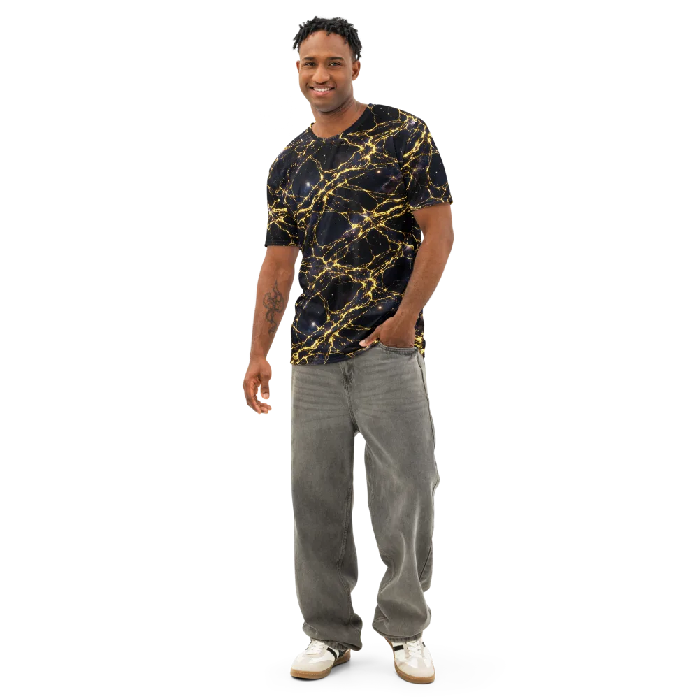 Solar Veins on Men's Cotton Crew Neck T-Shirt — Front